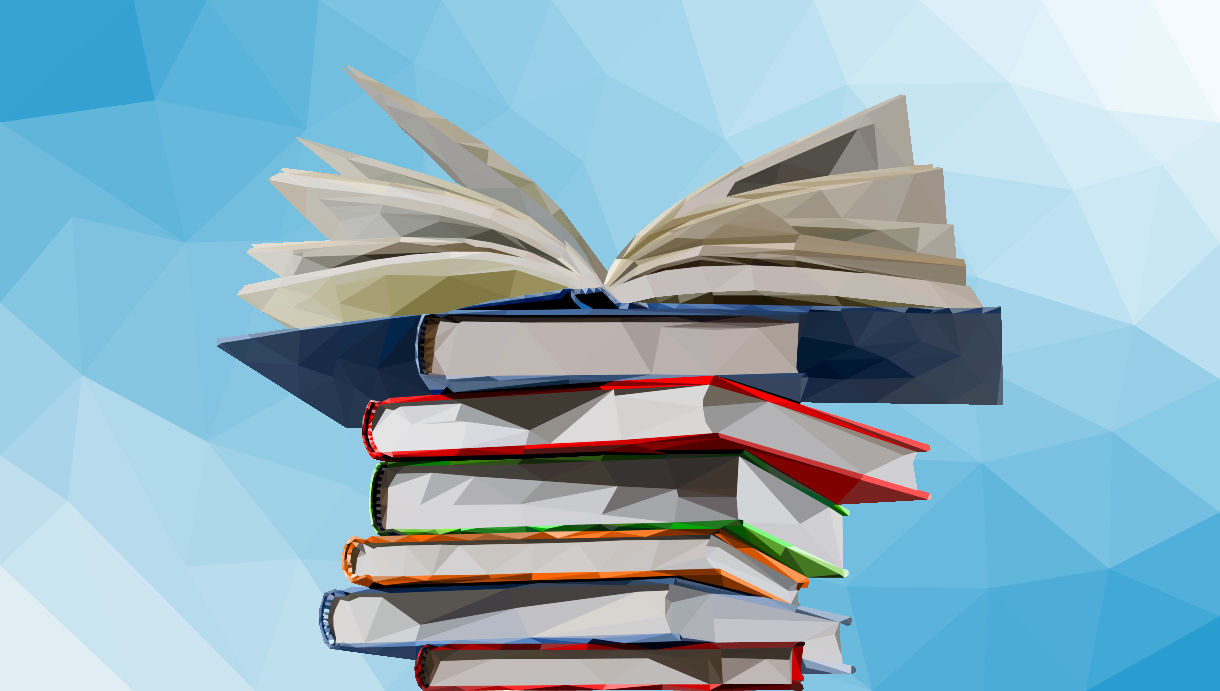 Low poly sfeerbeeld stapel boeken