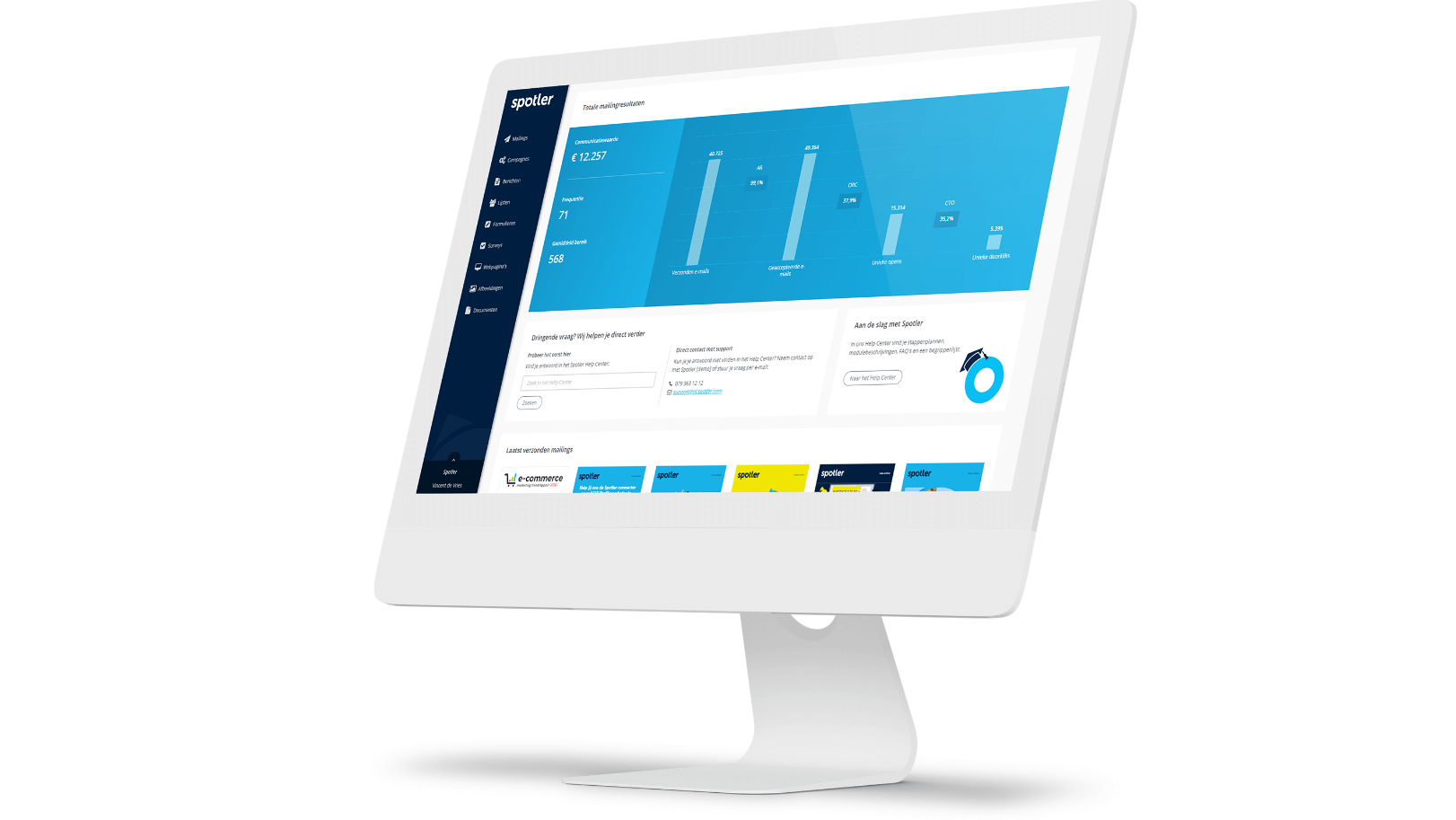 Sfeerafbeelding Spotler getoond op iMAC